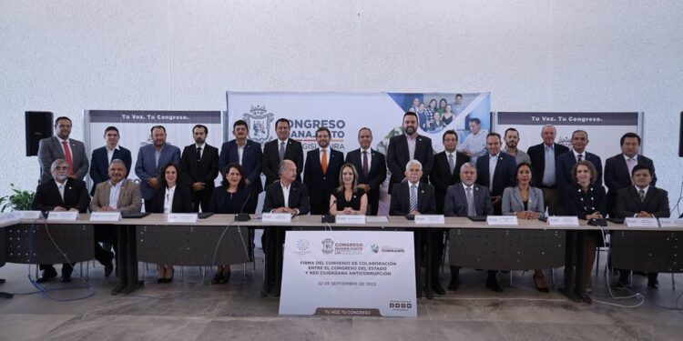 Congreso de Guanajuato firma convenio con la Red Ciudadana Anticorrupción